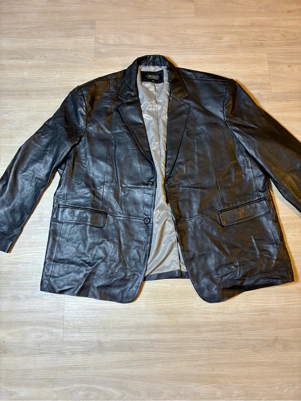 BGSD Black Leather Jacket - Size 4XLT 100% Lamb Leather
